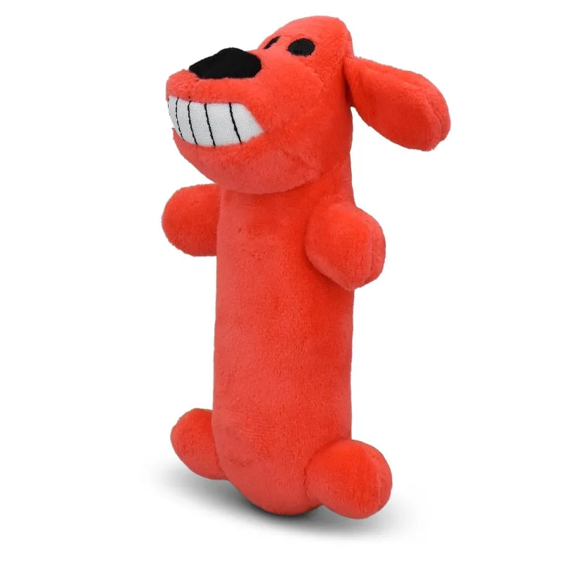 (3 pack) Smiling Loofa Plush Dog Toy with Squeaker, 6 inch