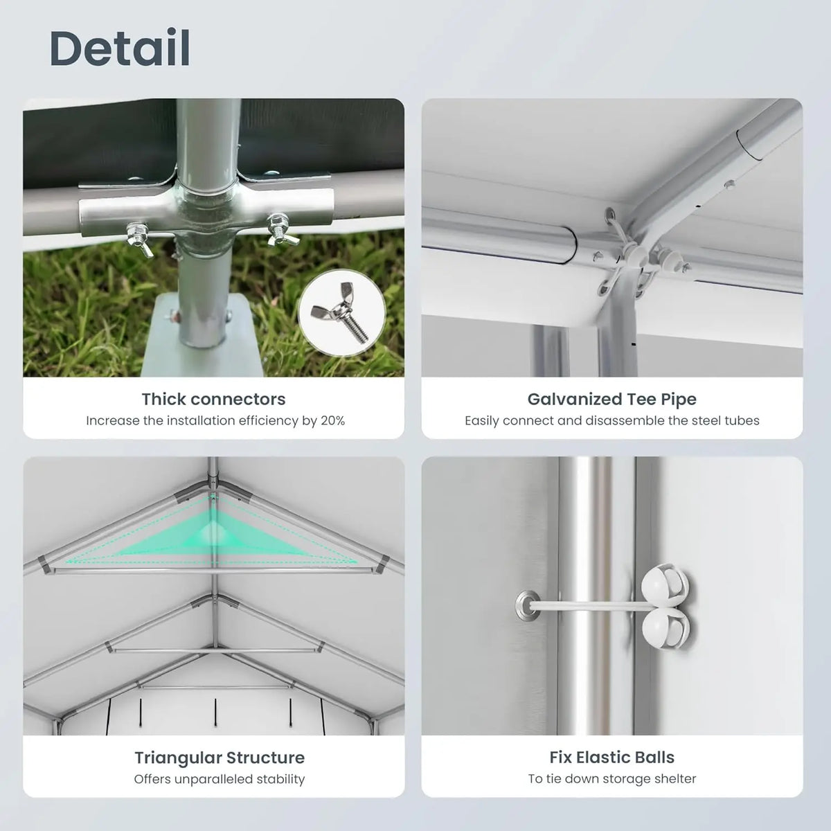 10X15ft Carport, Portable Carports Outdoor Storage Shelter Shed Garage Canopy with Roll up Zipper Doors & Vents, Custom