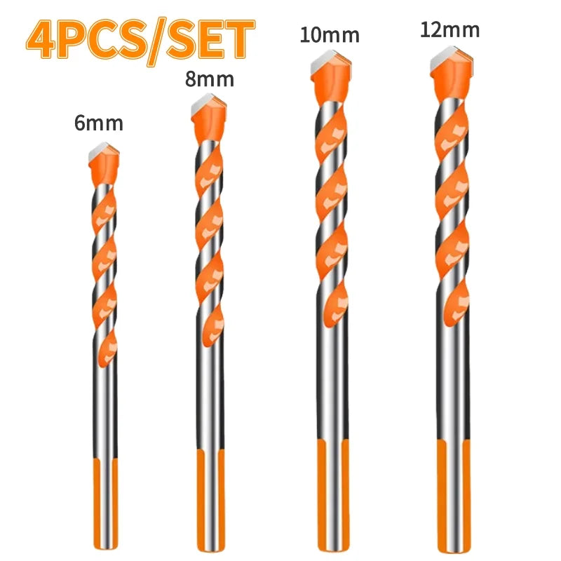 Tungsten Carbide Masonry Drill Bit Set for Metal Steel Porcelain Ceramic Tile Concrete Brick Wood 3-12mm Drilling Tools