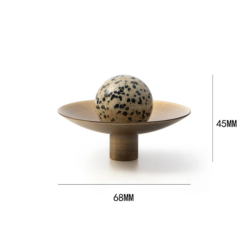 Tinyhob Nordic Art Handle / Natural Stone+ Bronze Handles and Knobs Drawer Pulls Kitchen Cabinet Knobs Furniture Hardware