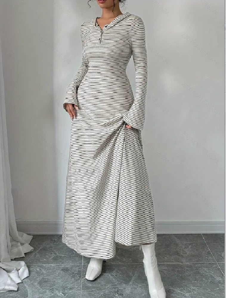 Fashionable Elegant Autumn Winter Plaid Hooded Dress for Women Commute Workwear New Arrival