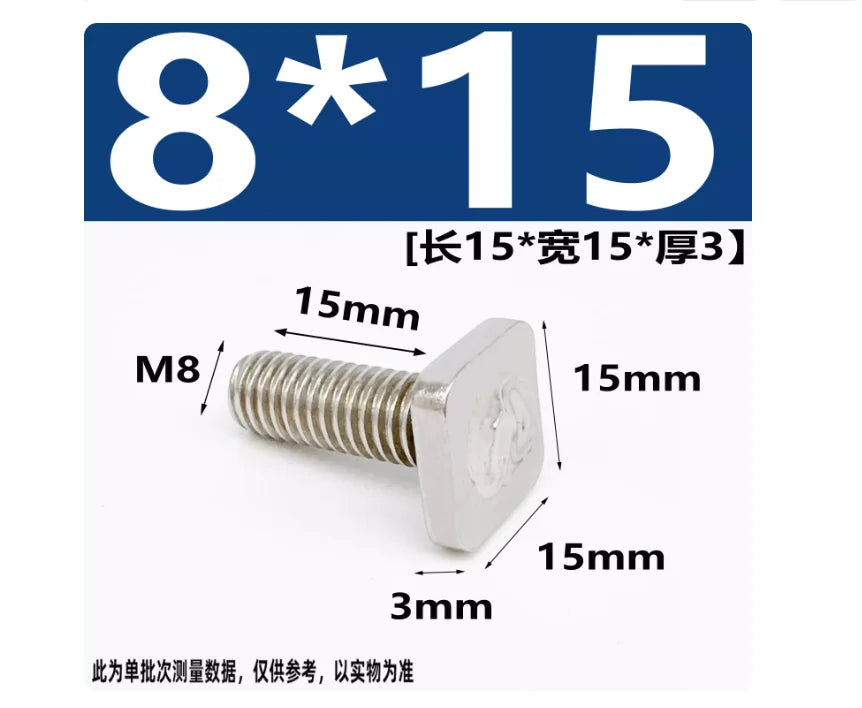 5Pcs Stainless Steel T-Slot Chute Rail Track T Shape Type Rectangle Hammer Head Bolt Screw M6 M8 Hardware Tools Supplies