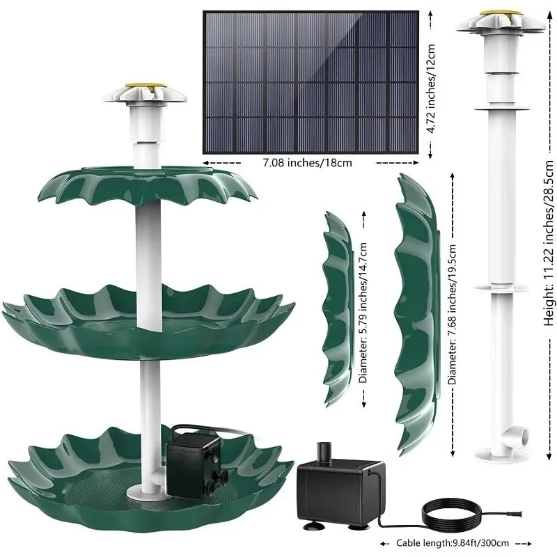 Solar Fountain 3.5W Solar Bird Bath Water Fountain, Detachable DIY Water Landscaping Bird Feeder Fountain for Bird Bath/Garden/Fish Tank