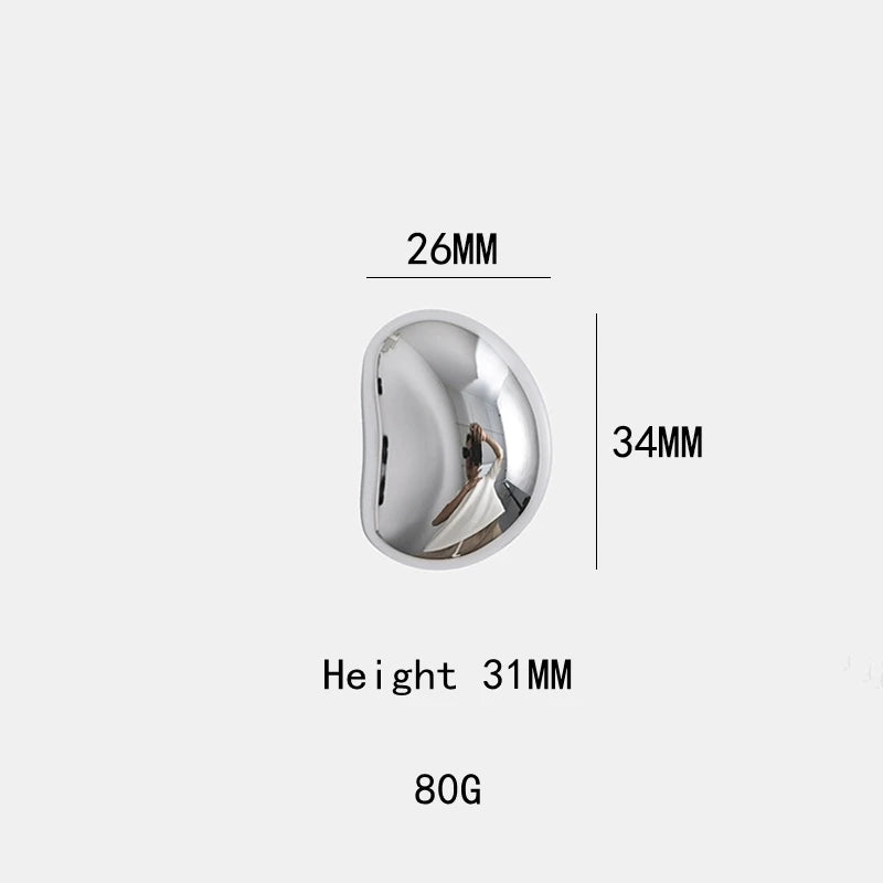 Furniture Silver Shiny Wardrobe Door Pulls Solid Brass Handles Shoe Cabinet Kitchen Drawer Irregular Pebble Small Handles Knobs