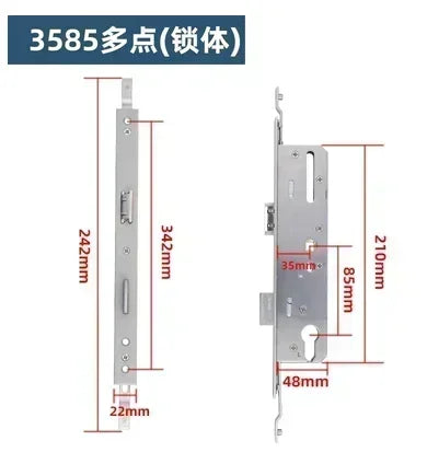 1 Set of Iron Bridge Cutoff Aluminum Flat Door Lock Modern and Simple Flat Open Double-sided Handle Lock Hardware Lock Bedroom