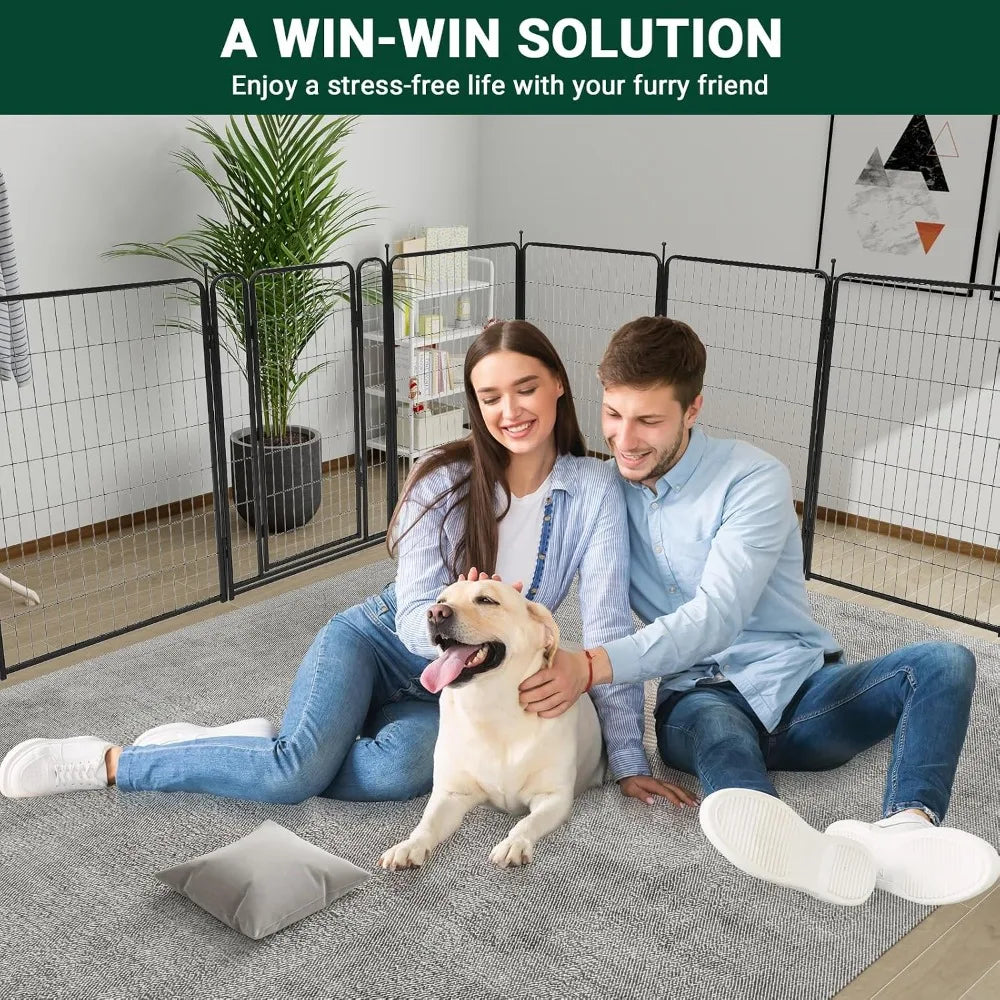 Garvee 8/16 pieces DIY Pet Fence Panels for Rabbit Cat and Dog Cages Stackable Assembleable Multi Functional Cages for Indoor Pet Fence Pet Supplies