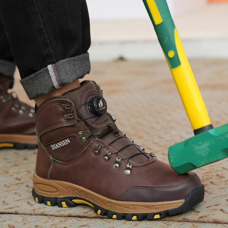 High Top Safety Shoes Men Steel Toe Work Shoes Men Women Work Safety Boots Anti Smash Safety Indestructible Waterproof Boots
