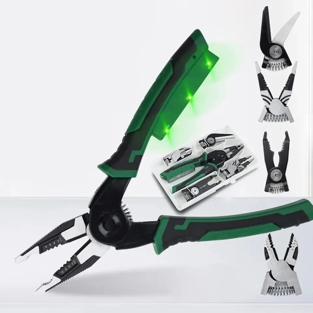 Multifunctional Foldable Wire Stripper Crimper Cable Cutter Pliers Electrician Cable Cutting Wiring Pulling Stripping Tools