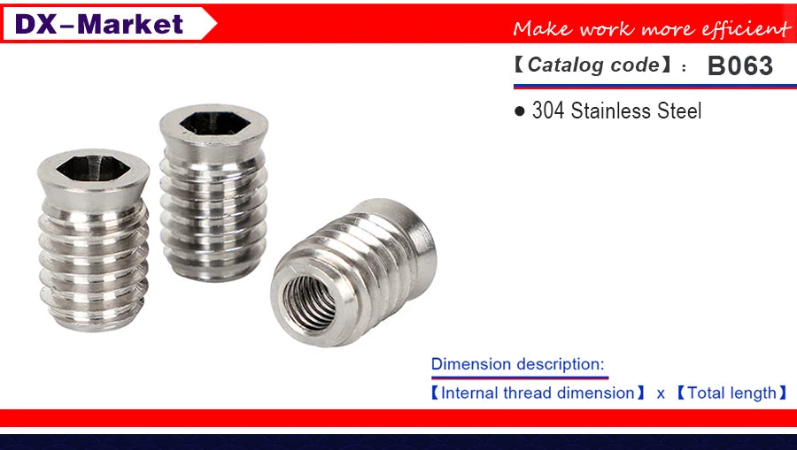 M3 M4 M5 M6 M8 M10 Hex Socket Self Tapping Nut , 304 Stainless Steel Embedded Furniture Nuts ,B063