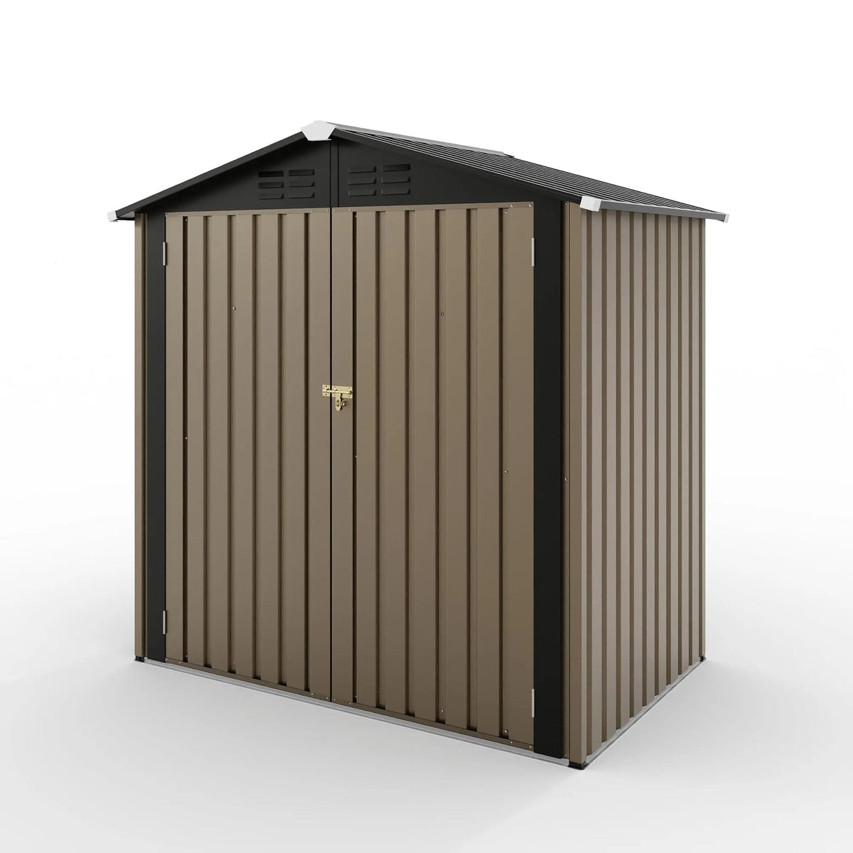 6x4FT Outdoor Metal Storage Shed, 130 Cu Ft Galvanized Steel Garden Tool Shed With Sloped Roof, Lockable Door, Window And Vent