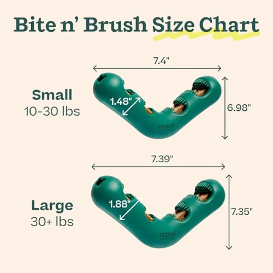 The Bite n' Brush - Dog Toothbrush Toy - Scrub Plaque and Tartar from Your Dog's Teeth and Mouth - Dog Dental Toy for Gentle Ch