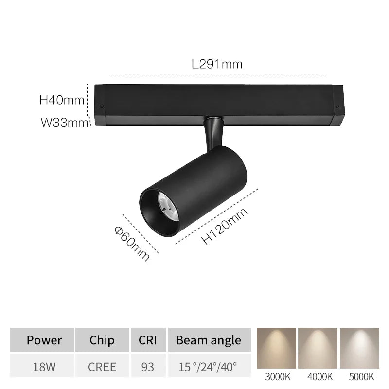 SCON Magnetic Track Lights 0-10V/Triac Dimmable System Embedded LED Rail Lightin Spotlight Floodlight Grille Ceiling Lamp DC24V