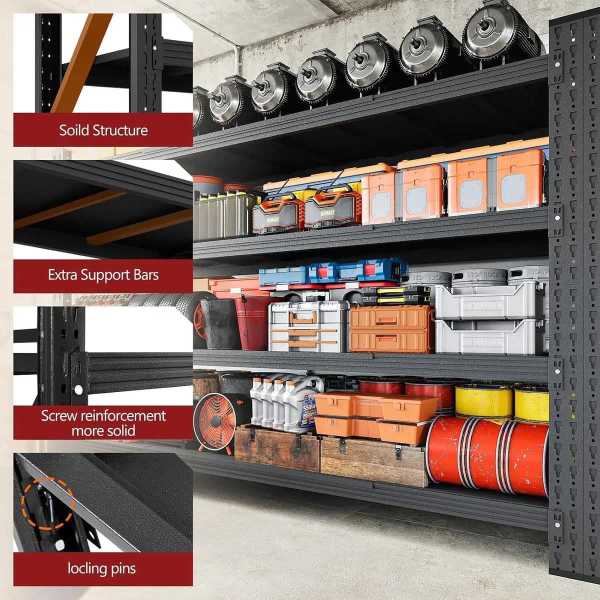Hot-selling promotion activityHot-selling promotion activity5000LBS Storage Shelves,71" W Garage Shelving Heavy Duty Metal Adjus