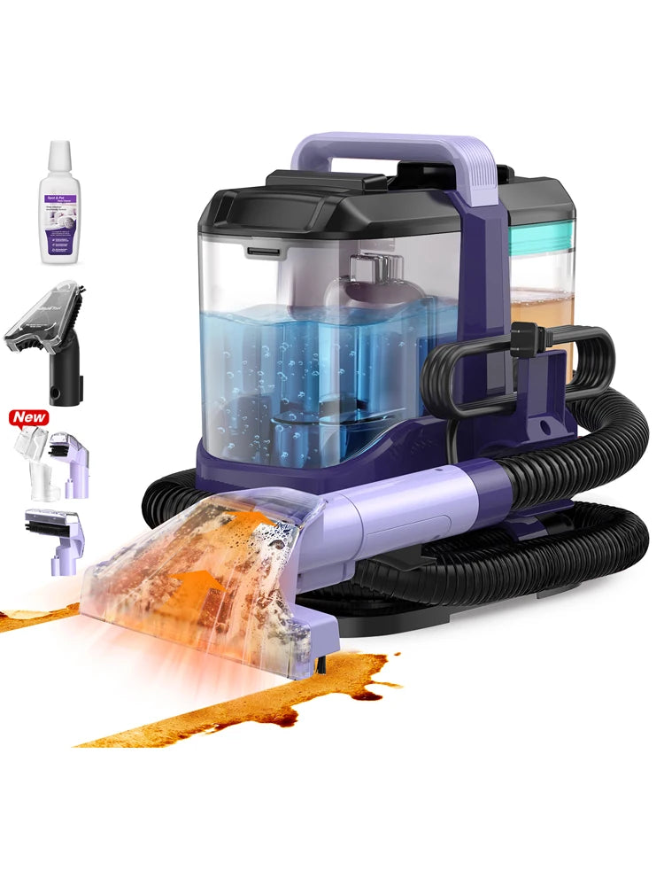 Portable Carpet Cleaner Machine Handheld Vacuum Wet Dry Powerful Suction for Sofa Curtain Car Seat Pet Hair
