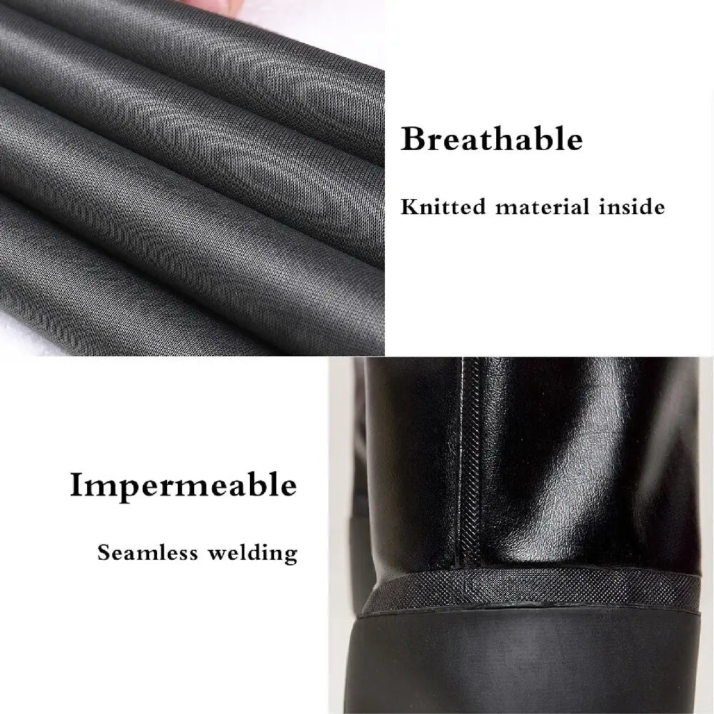 Heavy Duty PVC Chest Waders Waterproof Fishing Overalls Men Bootfoot Wader Suit for Fishing Hunting Farming Mud Work Size 7-14