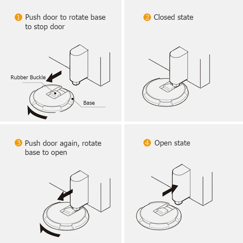 Heavy Duty Magnetic Door Stopper Mechanical Door Stop Adjustable Door Holder Non-punch Sticker Furniture Door Hardware