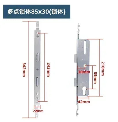 1 Set of Iron Bridge Cutoff Aluminum Flat Door Lock Modern and Simple Flat Open Double-sided Handle Lock Hardware Lock Bedroom