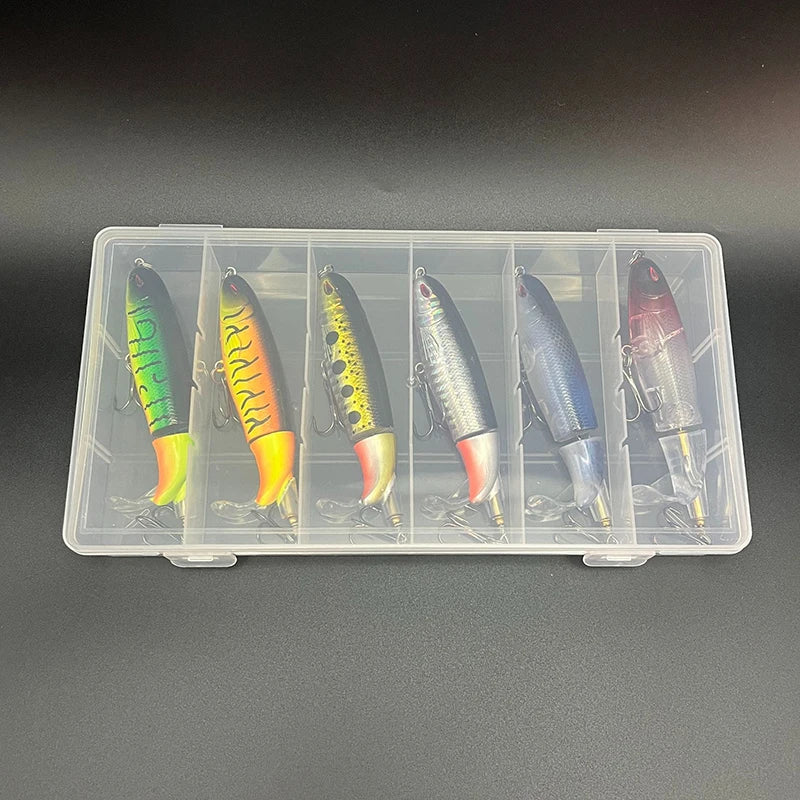 6PCS Fishing Lure 10CM/13G Propeller Water Surface Tractor Far Casting Hard Baits for Bass Black Fish Fishing Lure Tackle