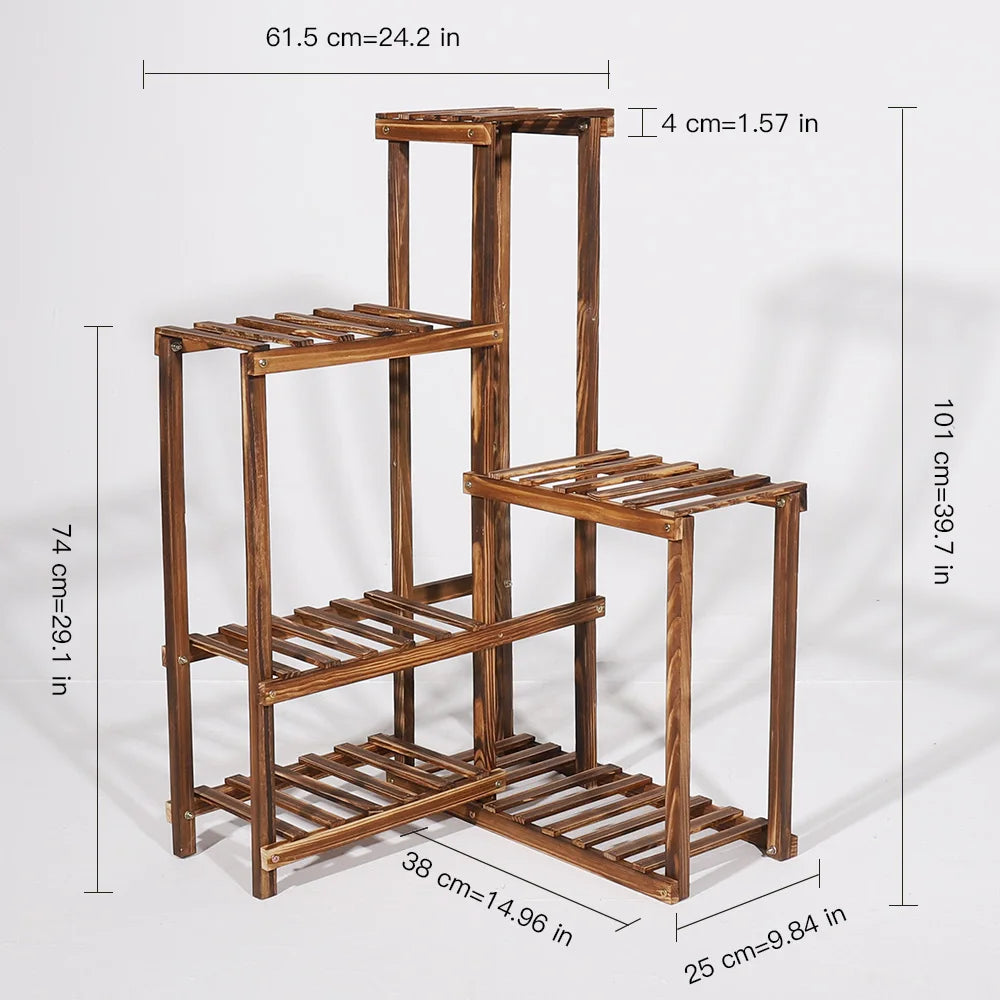 Various Styles Wood/Metal Plant Stand Flower Pots Display Holder Garden Shelf Shelving for Patio Balcony Living Room
