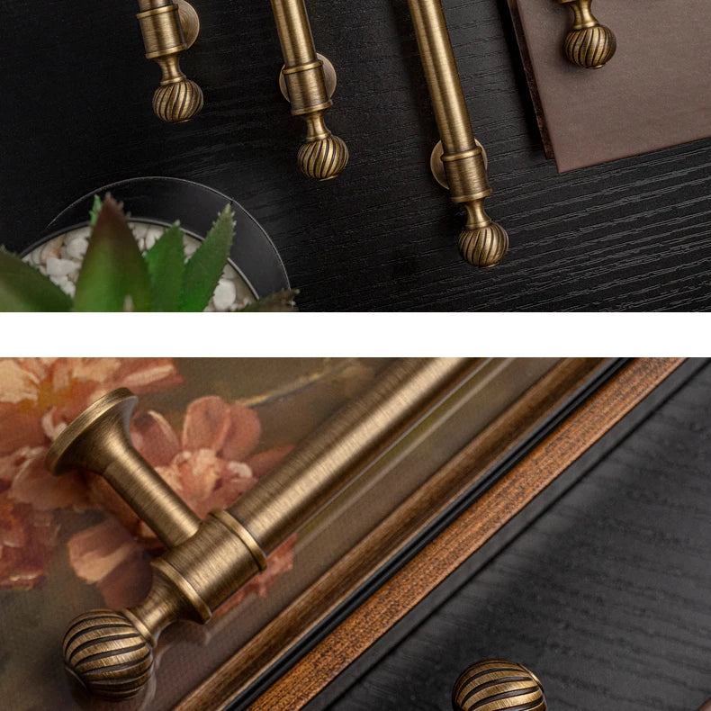 Santaya Brushed Antique Brass Handles Luxury Kitchen Cabinet Pull Wardrobe Dresser Drawer Knob Shell Handle Furniture Hardware