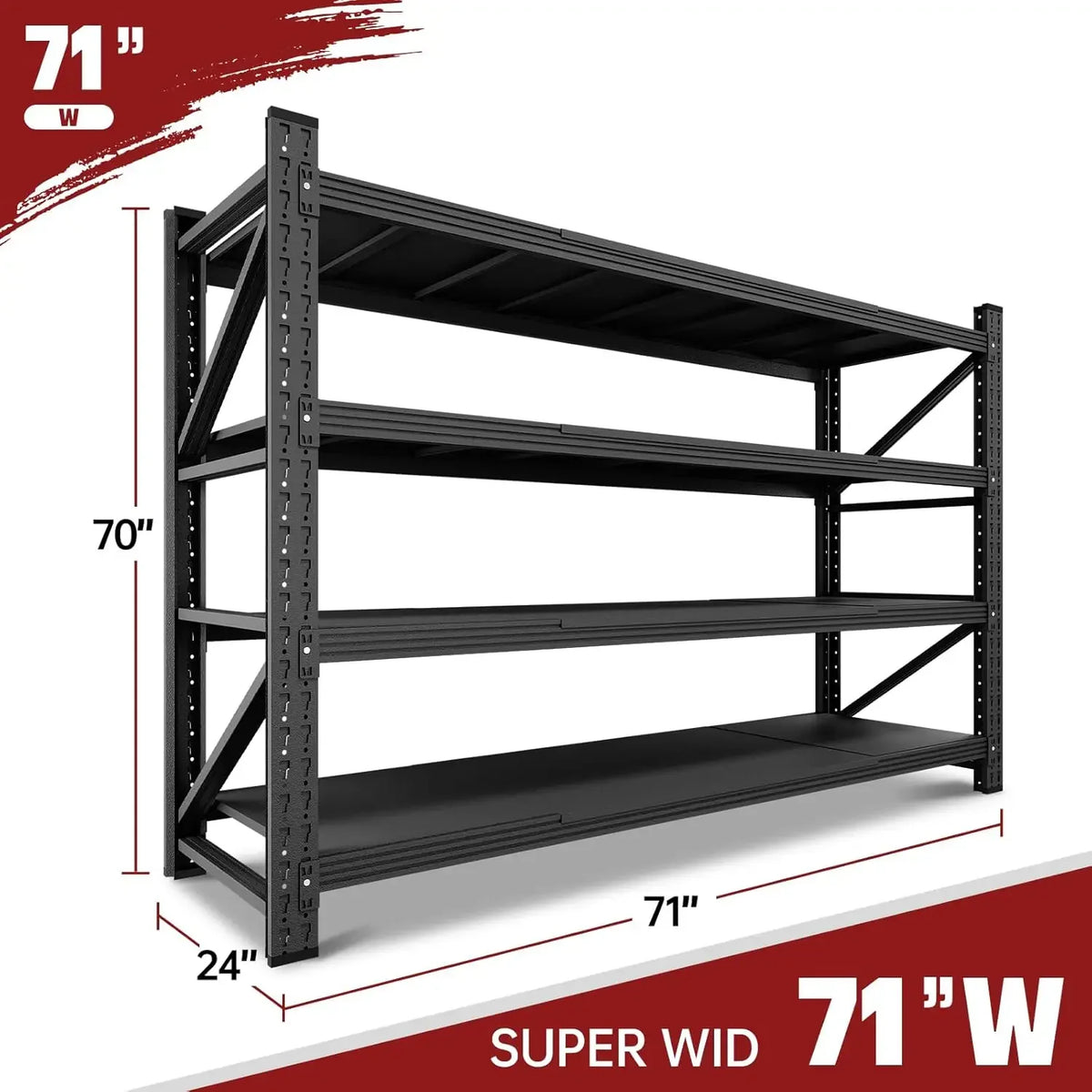Hot-selling promotion activityHot-selling promotion activity5000LBS Storage Shelves,71" W Garage Shelving Heavy Duty Metal Adjus