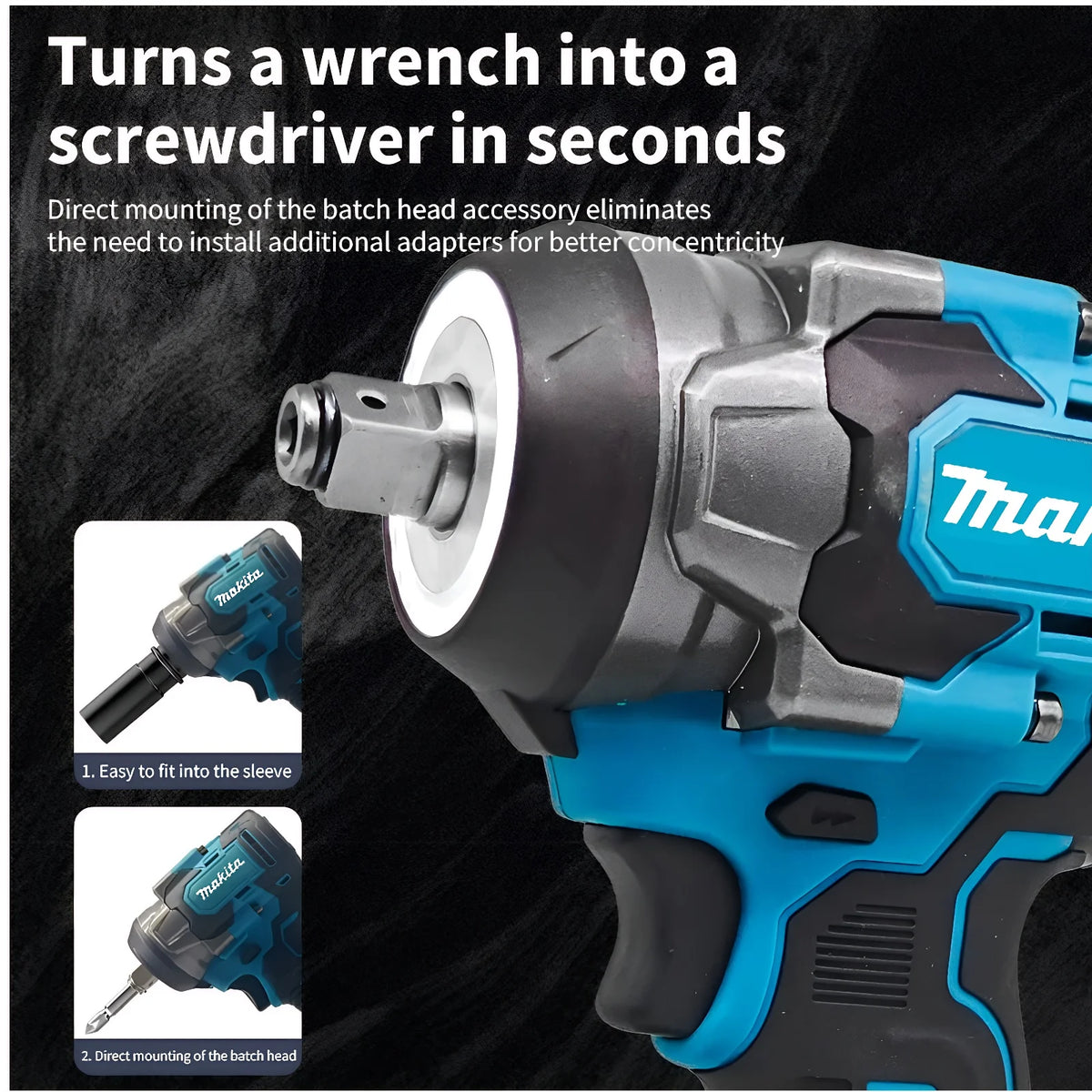 Makita 18V 800Nm Brushless Impact Wrench Cordless High Torque Electric Power Tool for Large Vehicle & Equipment Maintenance