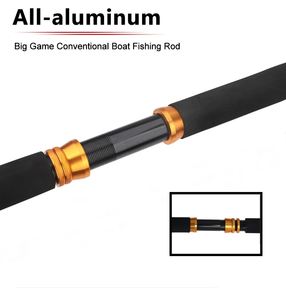 2 Sections Trolling Rod Saltwater Slowing Jigging Offshore Fishing Rod Boat Fishing Pole 180CM/165cm