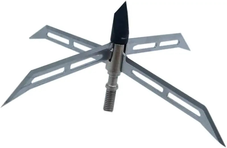 6PK Turkey Hunting Broadheads 4 Fixed Stainless Steel Blade Archery Arrowhead 150 Grain Hunting Tips