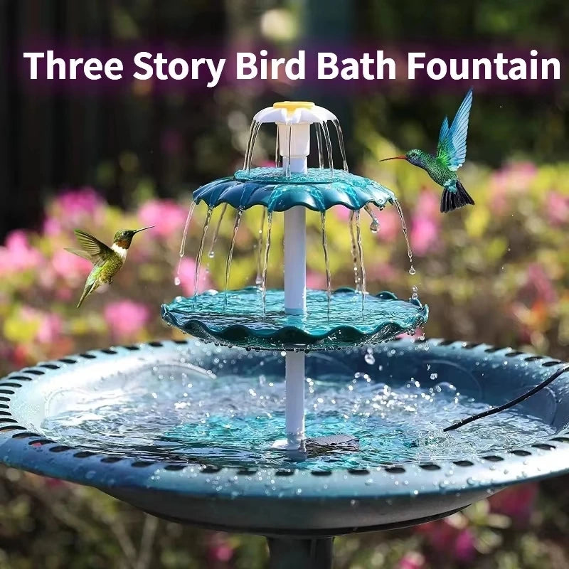 Solar Fountain 3.5W Solar Bird Bath Water Fountain, Detachable DIY Water Landscaping Bird Feeder Fountain for Bird Bath/Garden/Fish Tank