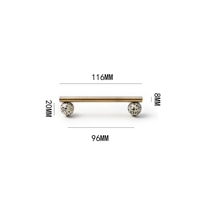 Tinyhob Nordic Art Handle / Natural Stone+ Bronze Handles and Knobs Drawer Pulls Kitchen Cabinet Knobs Furniture Hardware