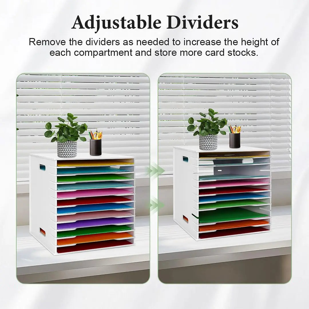 Magazine Rack 12 Tier Pvc Literature Organizer 13x12.2x13 Inch Adjustable Shelves For Home Office Classroom