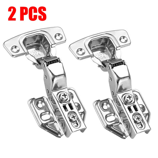 2-20Pcs Stainless Steel Cabinet Door Hinges Hydraulic Damper Buffer Soft Close Quiet Wardrobe Door Concealed Hinges with Screws