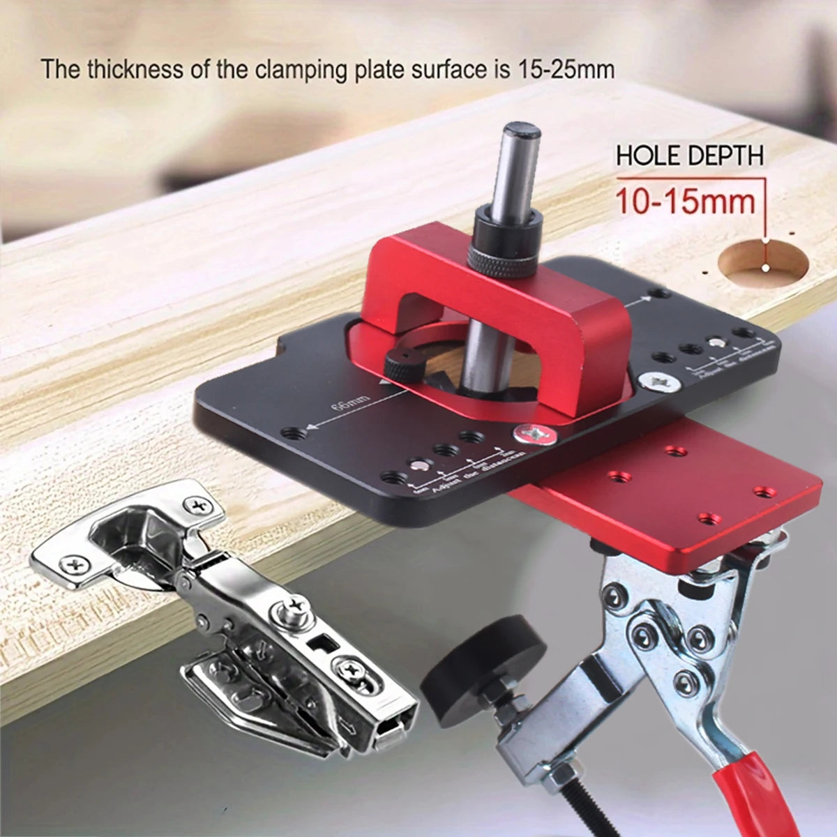 35mm Concealed Door Hinge Jig Accurate Locking Cabinet Hinge Jig Pocket Hole Jig Adjustable Quick Punch Cabinet Hardware Jig