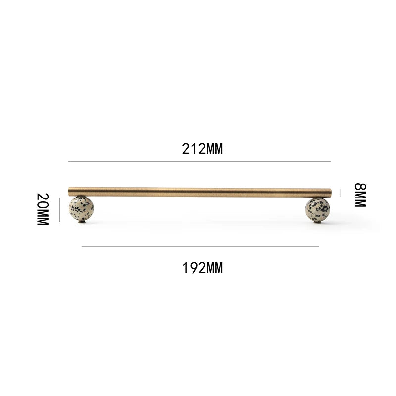 Tinyhob Nordic Art Handle / Natural Stone+ Bronze Handles and Knobs Drawer Pulls Kitchen Cabinet Knobs Furniture Hardware