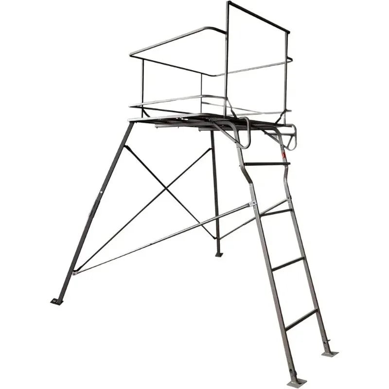 6' Tripod Hunting Tower Blind, 2 Person Stand with 4' x 4' Platform for Deer, Antelope, Elk