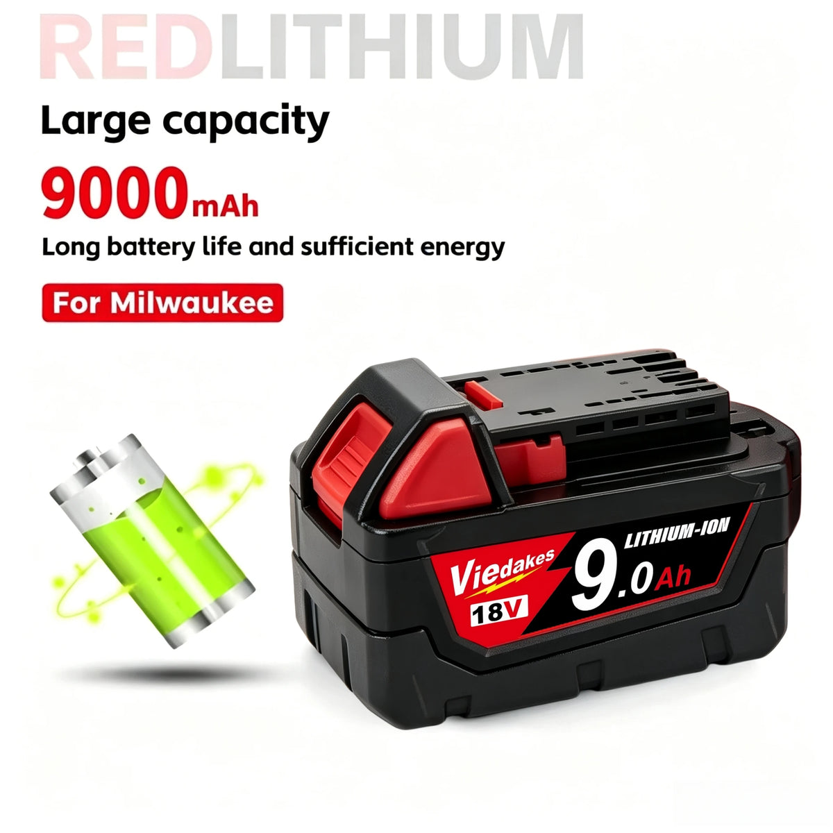 For Milwaukee 18V Battery 5Ah/6Ah/9Ah Lithium Replacement Battery For Milwaukee 48-11-1860 48-11-1850 48-11-1840 Tool Battery🛟