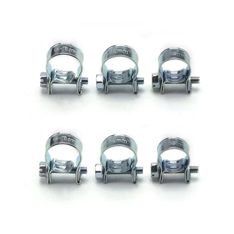 120pcs 7-18mm Mini Clamp Fuel Injection Hose Air Hose Clamps Assortment Kit Diesel Petrol Metal Pipe Clips Assorted Kit