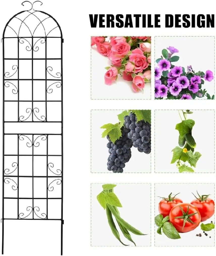 5 X 7 FT Trellis for Climbing Plants, Metal Garden Fence with Sturdy Grid Design, Heavy-Duty Outdoor Plant Support for Roses, Vines, Ivy, Cucumbers, Beans, Patio, Yard, Backyard, Garden Decor