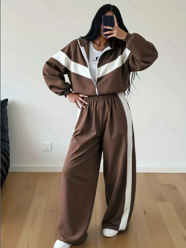 New Fashion Casual Sport Set Zipper Cardigan Long Pants Two-Piece Set Comfortable Breathable Men's Clothing