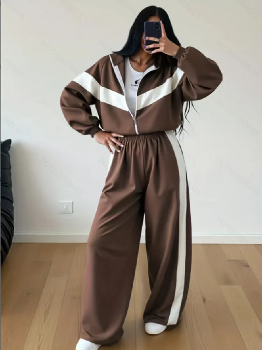 New Fashion Casual Sport Set Zipper Cardigan Long Pants Two-Piece Set Comfortable Breathable Men's Clothing
