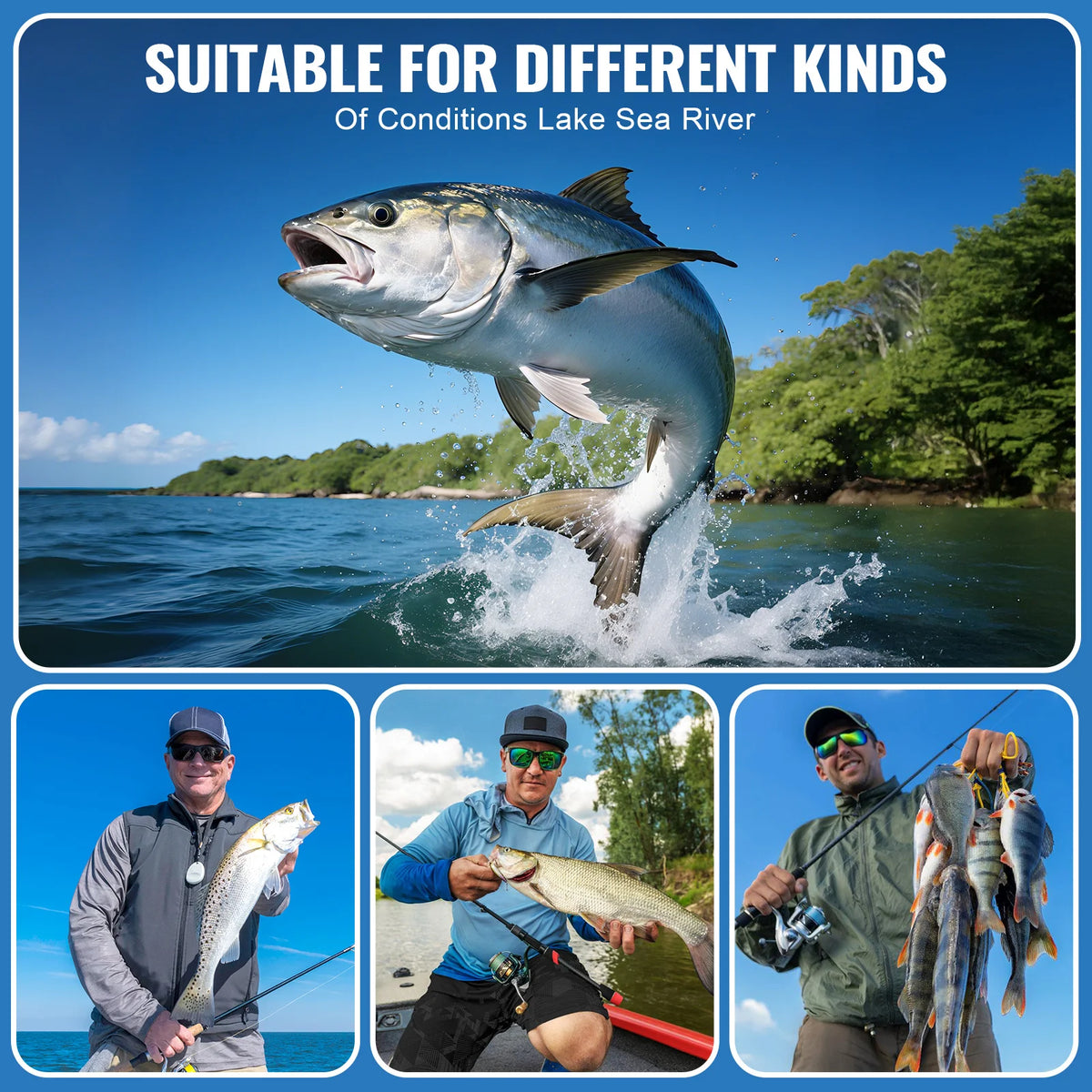16pcs Spinner Baits Metal Lures Professional Fishing Gear for Bass Trout Salmon Freshwater Saltwater Tackle Box Kit Durable