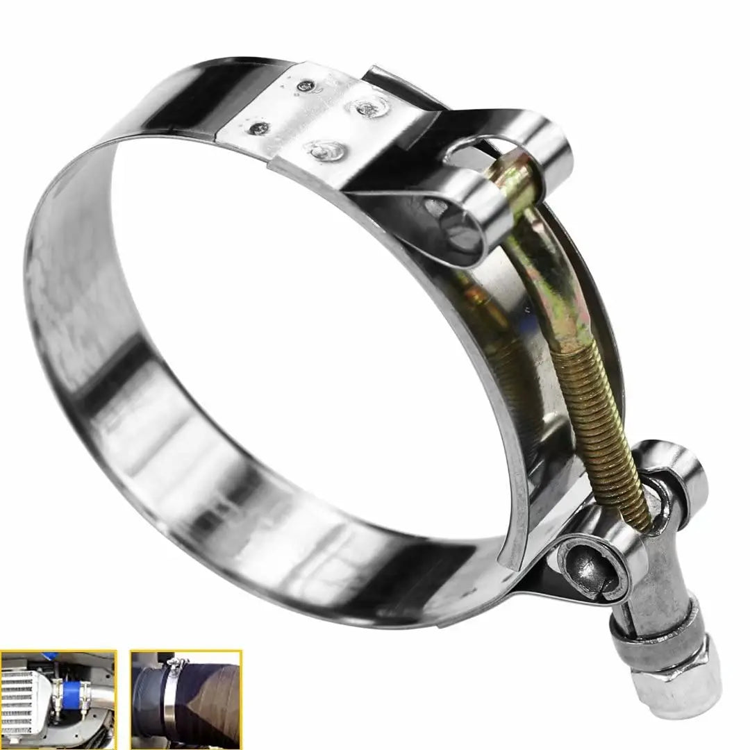 4pcs Exhaust Clamp T Bolt Hose Clamps 1.5"/44-52mm Repair Tool Welding Hardware Stainless Steel 304 Adjustable Metal Pipe Clip