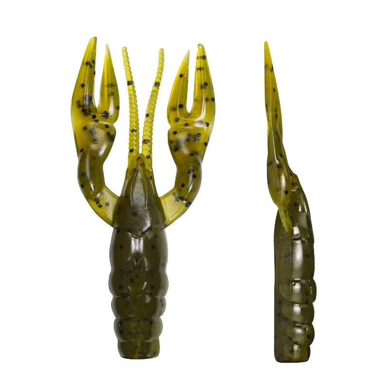 Rigged Finesse Craw - Green Pumpkin - 3in,1/4oz,Soft Baits,Fishing Lures