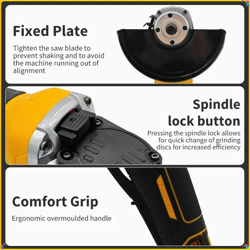 Dewalt 125MM Cordless Brushless Angle Grinder DCG406 9000RPM Cutting Machine Polishing Machine Tool For 20V Lithium Batteries