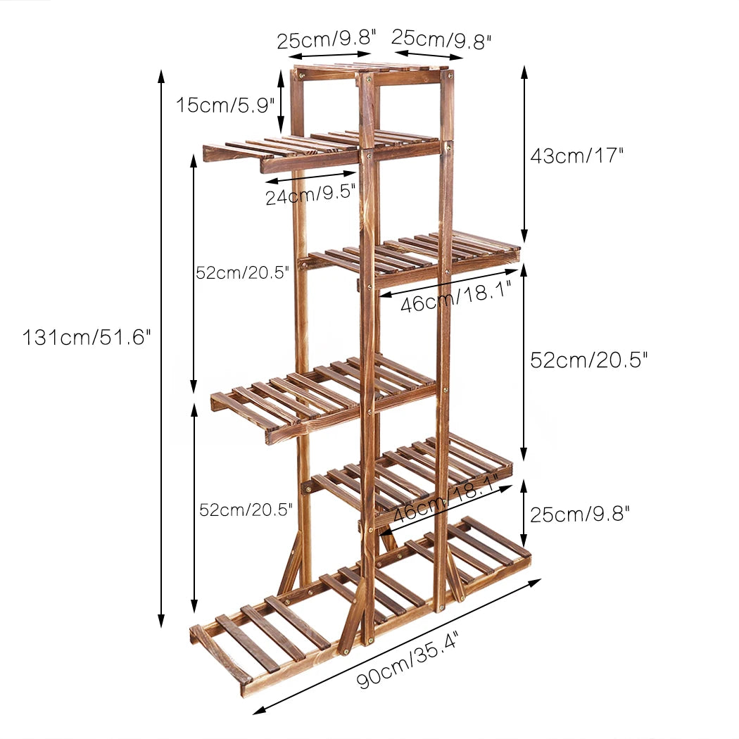 Various Styles Wood/Metal Plant Stand Flower Pots Display Holder Garden Shelf Shelving for Patio Balcony Living Room