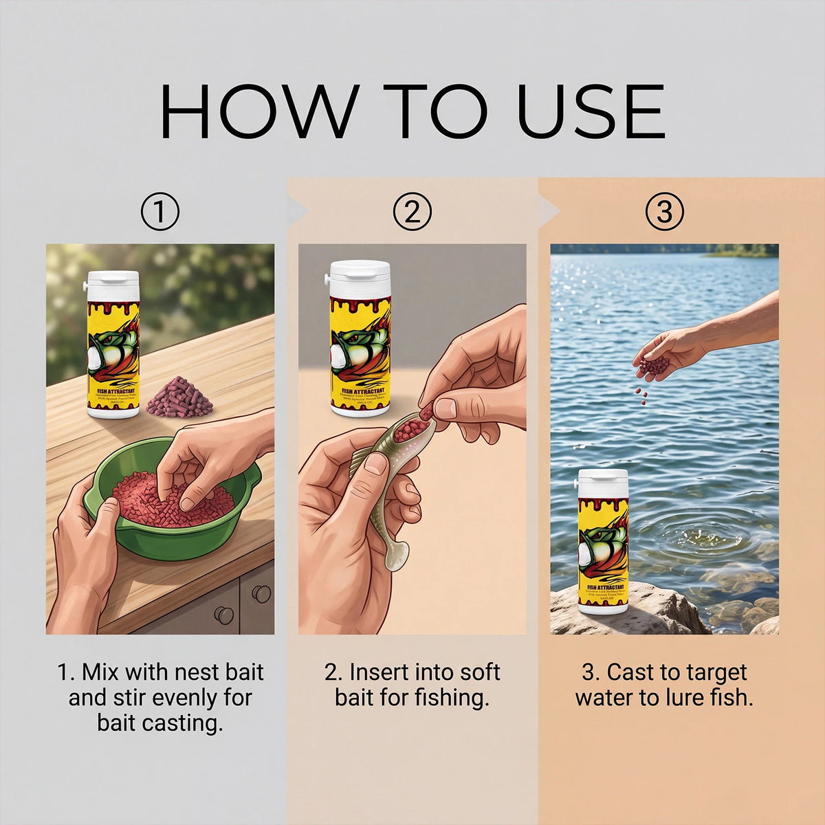 Fish Bait Attractant, Freshwater Wild Fishing Lure, Strong Fish Luring Scent, Convenient Bait Additive For Reservoir River Stream Fishing