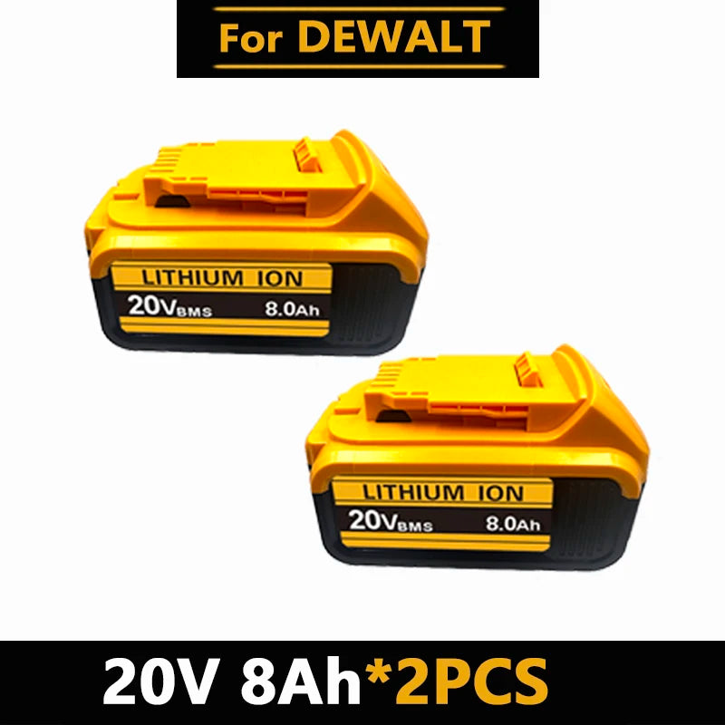 20V MAX XR Lithium Battery Pack For DeWalt Power Tools Replacement Battery Compatible DCB200 DCB205 8.0Ah Rechargeable Battery