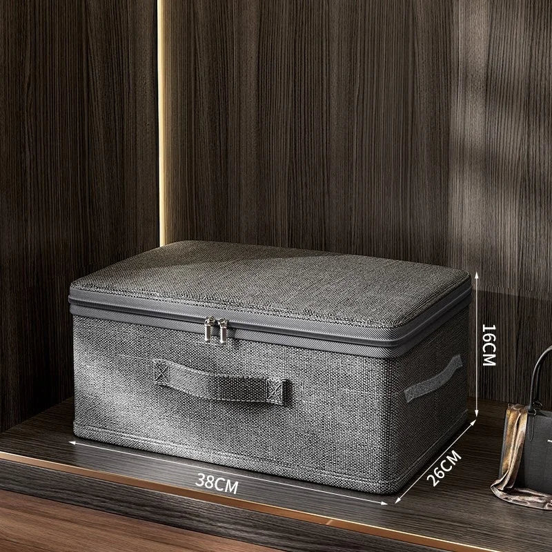 4Pcs Large Foldable Storage Boxes, Cationic Fabric Waterproof Organizer Bin with Zipper Handle for Wardrobe Bedroom Clothes Home