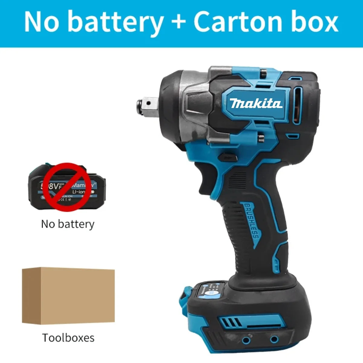 Makita 18V 800Nm Brushless Impact Wrench Cordless High Torque Electric Power Tool for Large Vehicle & Equipment Maintenance