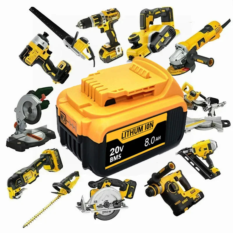 for Dewalt 20V Battery, 3AH 6AH 8AH 12AH Lithium Ion Battery, for Dewalt DCB200 DCB206 DCD805 Power Tool Replacement Battery